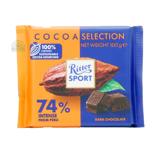 Ritter Sport 74% Intense From Peru Dark Chocolate 100g