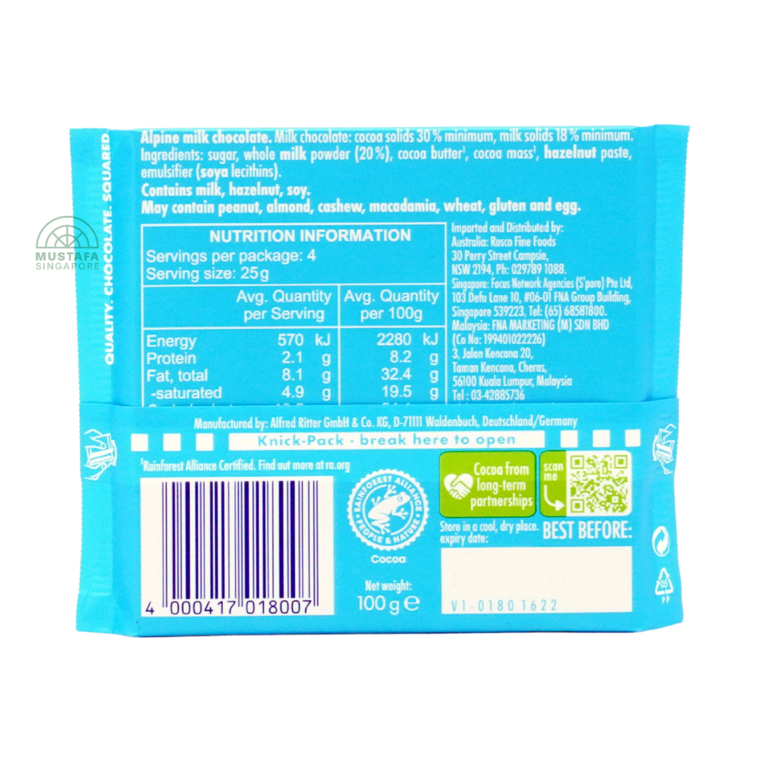 Ritter Sport Alpine Milk Chocolate 100g