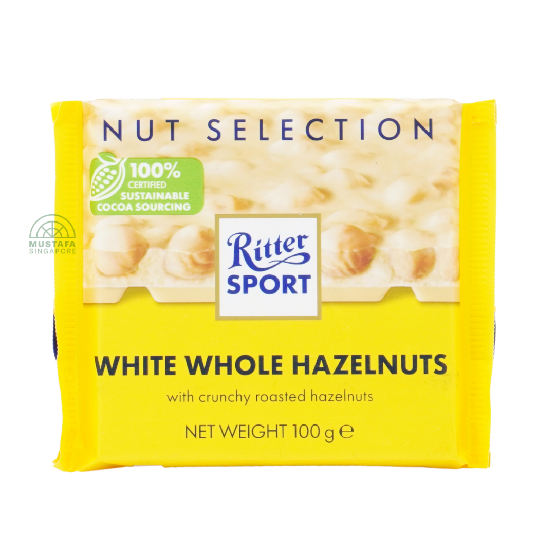 Ritter Sport White Whole Hazelnuts with Crunchy Roasted Hazelnuts 100g