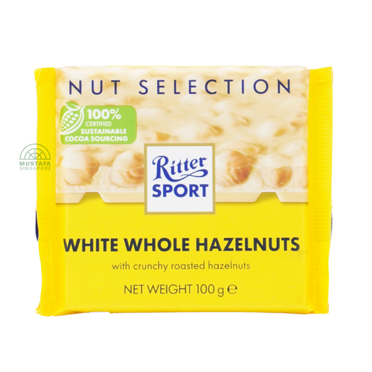 Ritter Sport White Whole Hazelnuts with Crunchy Roasted Hazelnuts 100g