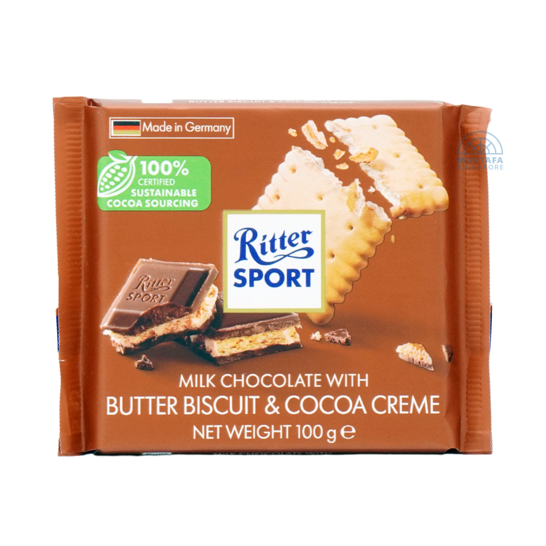 Ritter Sport Milk Chocolate with Butter Biscuit & Cocoa Creme 100g