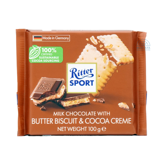 Ritter Sport Milk Chocolate with Butter Biscuit & Cocoa Creme 100g