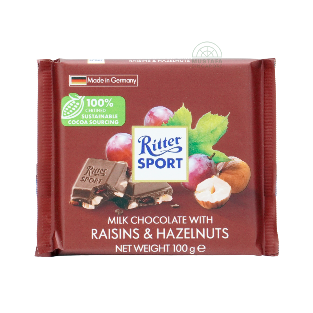 Ritter Sport Milk Chocolate with Raisins & Hazelnuts 100g