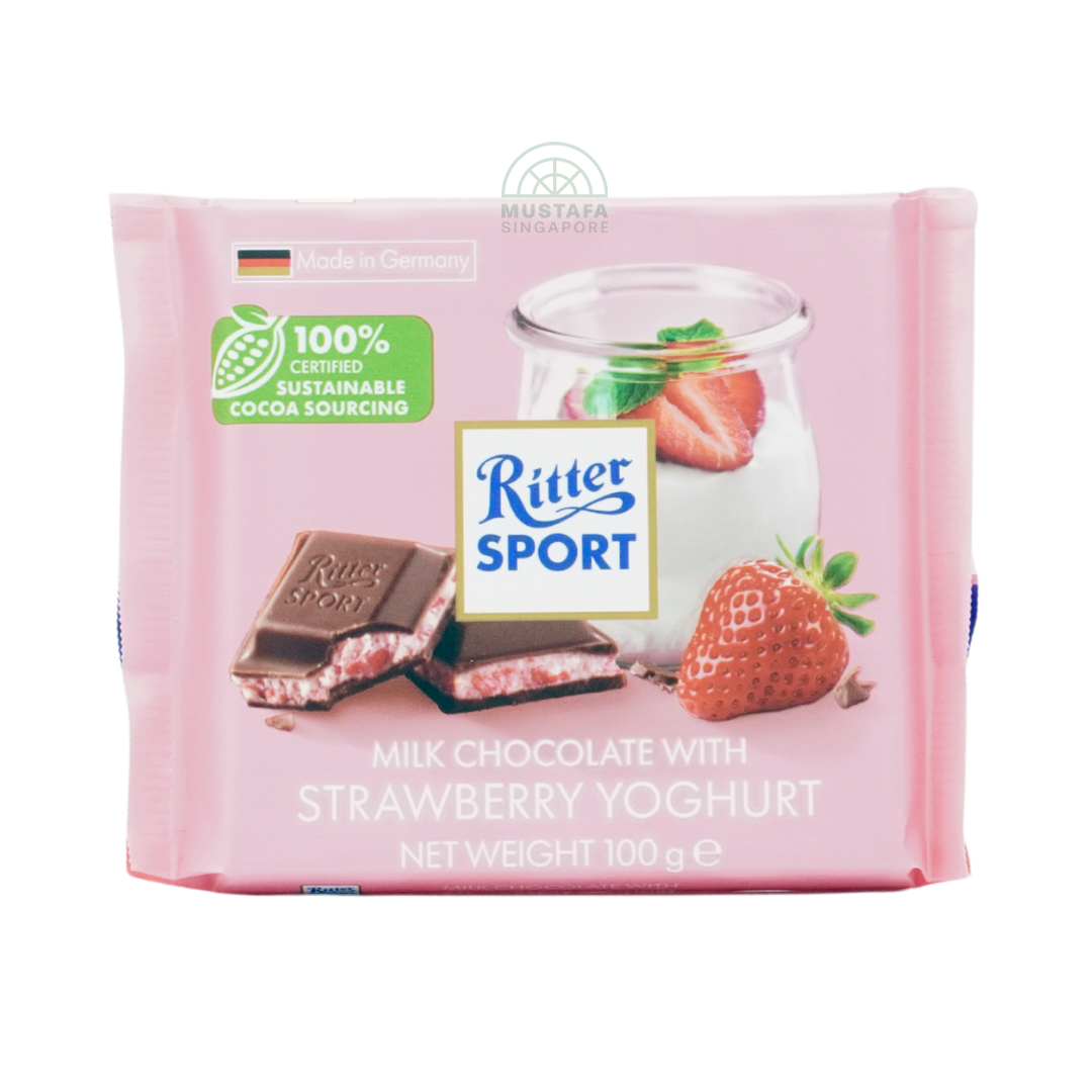 Ritter Sport Milk Chocolate with Strawberry Yoghurt 100g