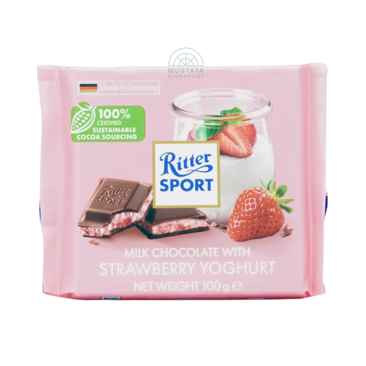 Ritter Sport Milk Chocolate with Strawberry Yoghurt 100g