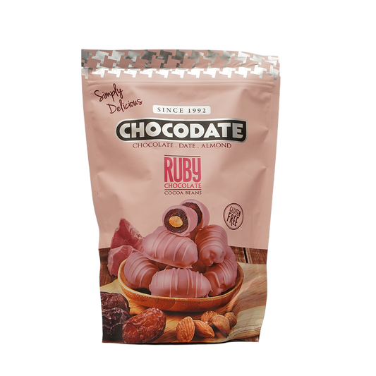 Chocodate Assorted Chocolate Date Almond (Ruby Chocolate), Gluten Free 250g