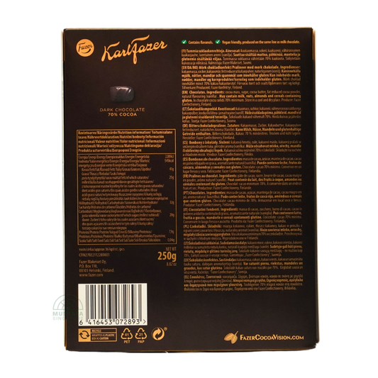 KarlFazer 70% Cocoa Premium Rich Dark Chocolate 295g