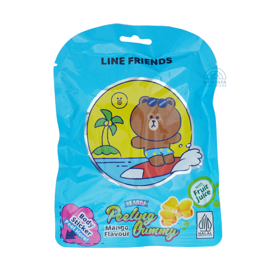 Beardy Peeling Gummy Line Friends Mango Flavour (Blue) 55g