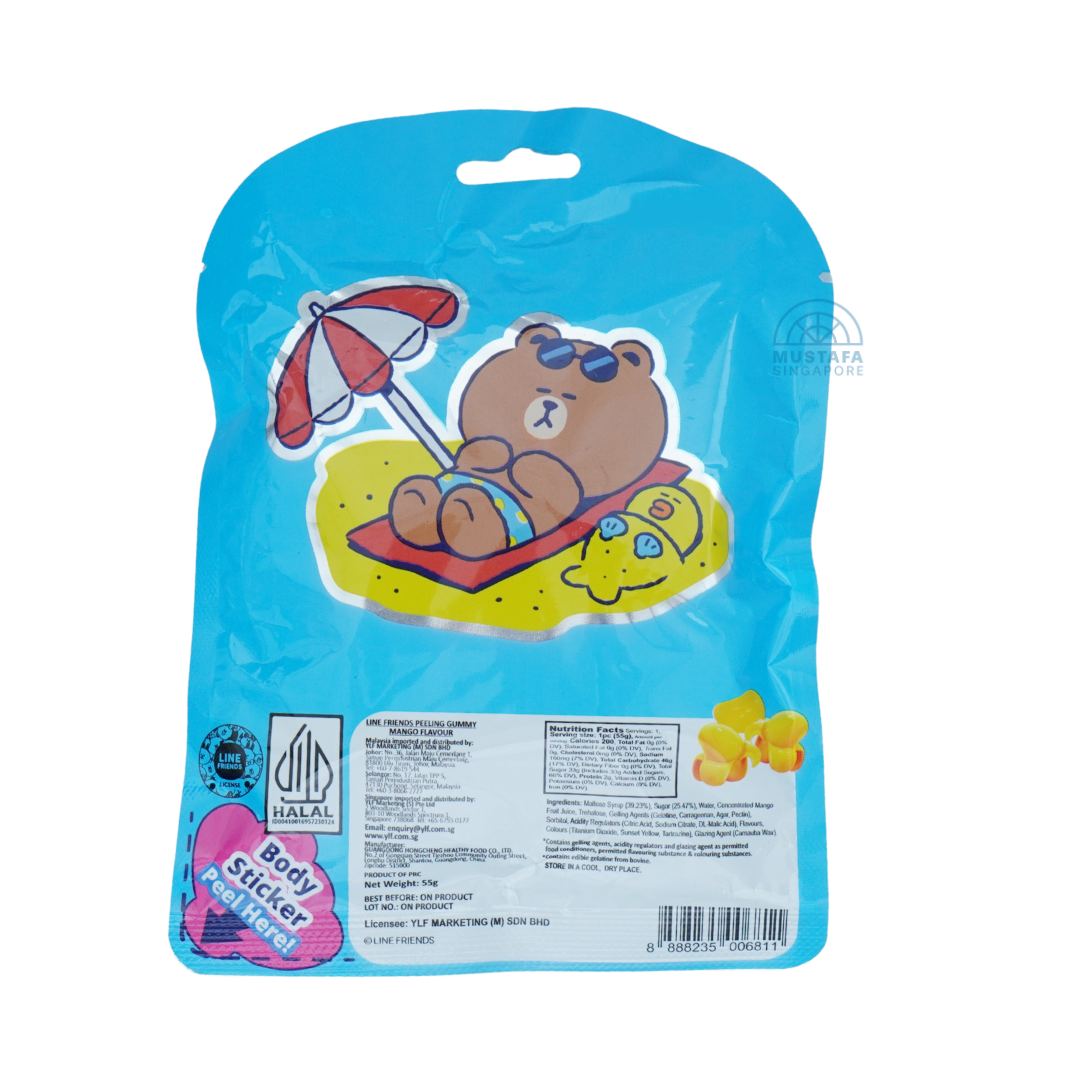 Beardy Peeling Gummy Line Friends Mango Flavour (Blue) 55g
