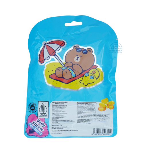 Beardy Peeling Gummy Line Friends Mango Flavour (Blue) 55g