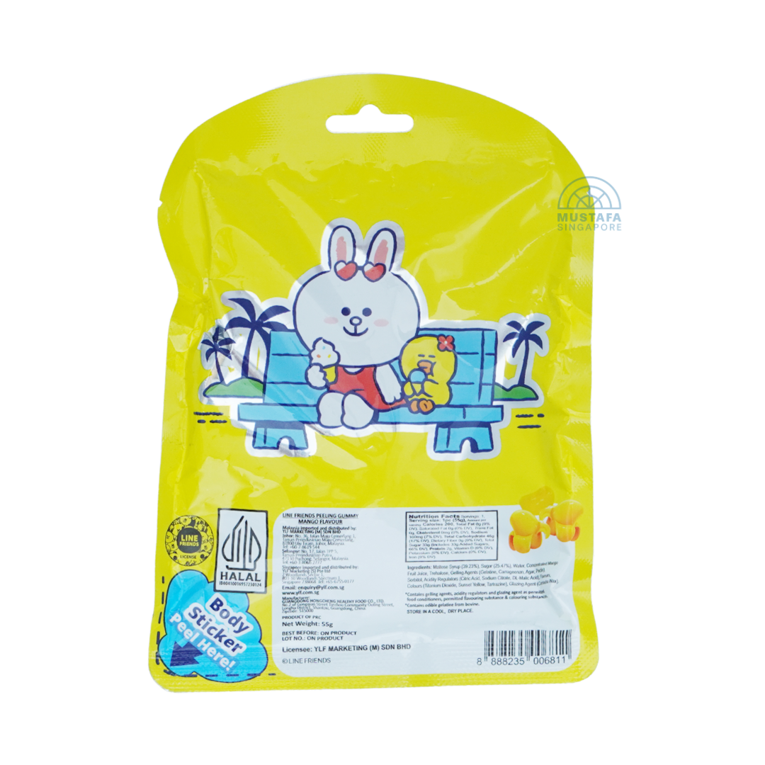 Beardy Peeling Gummy Line Friends Mango Flavour (Yellow) 55g