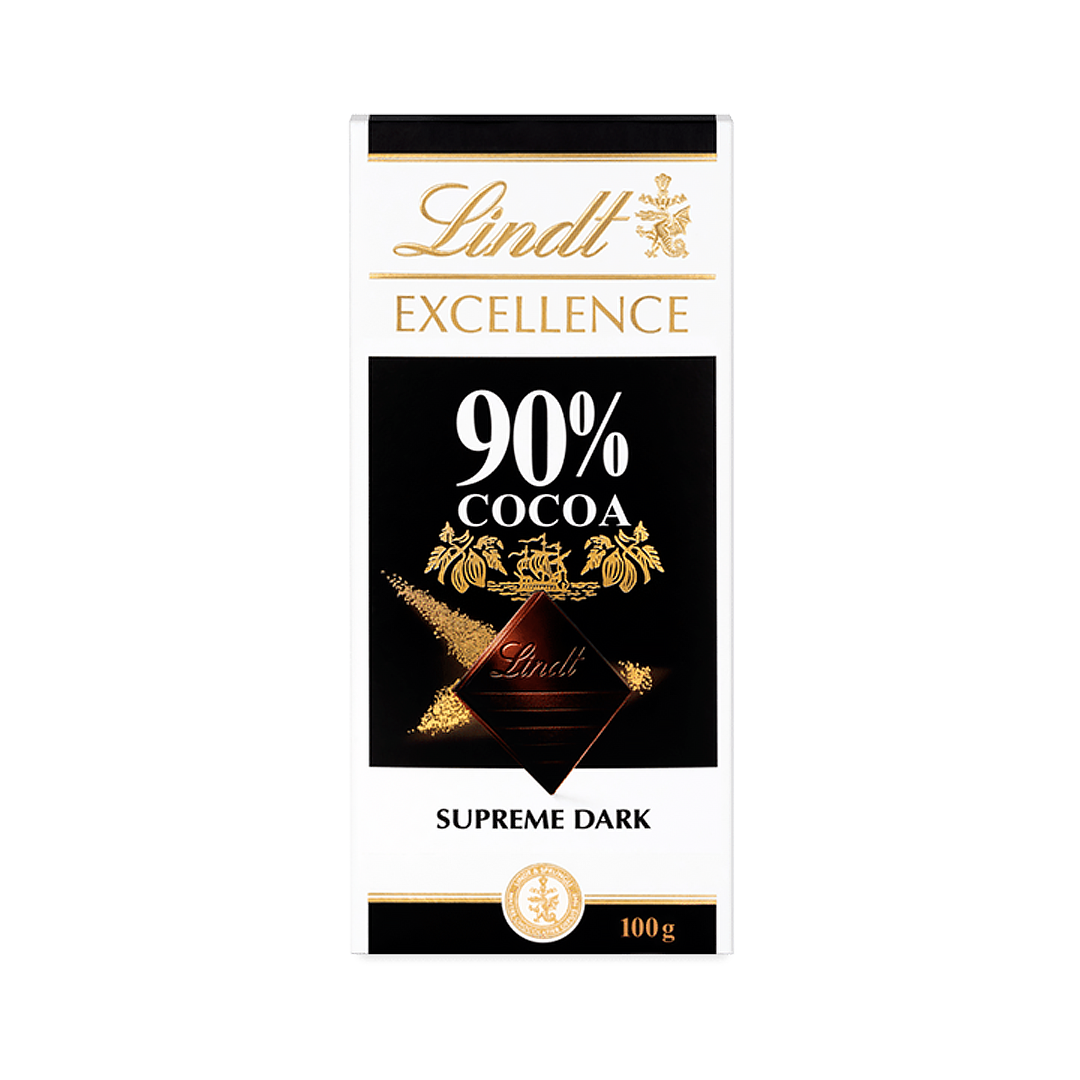 Lindt Excellence Bar 90% Dark Chocolate 100g