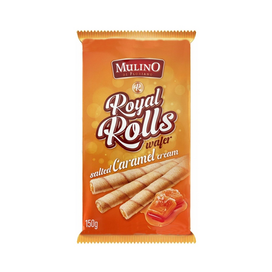 Mulino Di Floriano Royal Rolls Wafer Salted Caramel Cream 150g