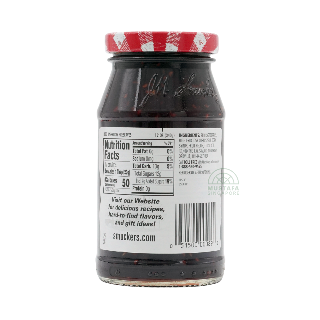Smucker's Red Raspberry Preserves Jam 340g