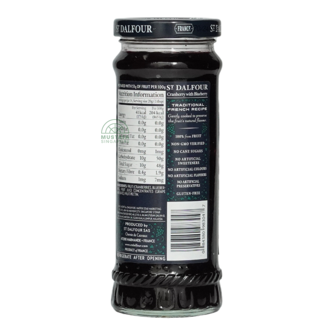 St Dalfour Cranberry with Blueberry Fruit Spread 284g