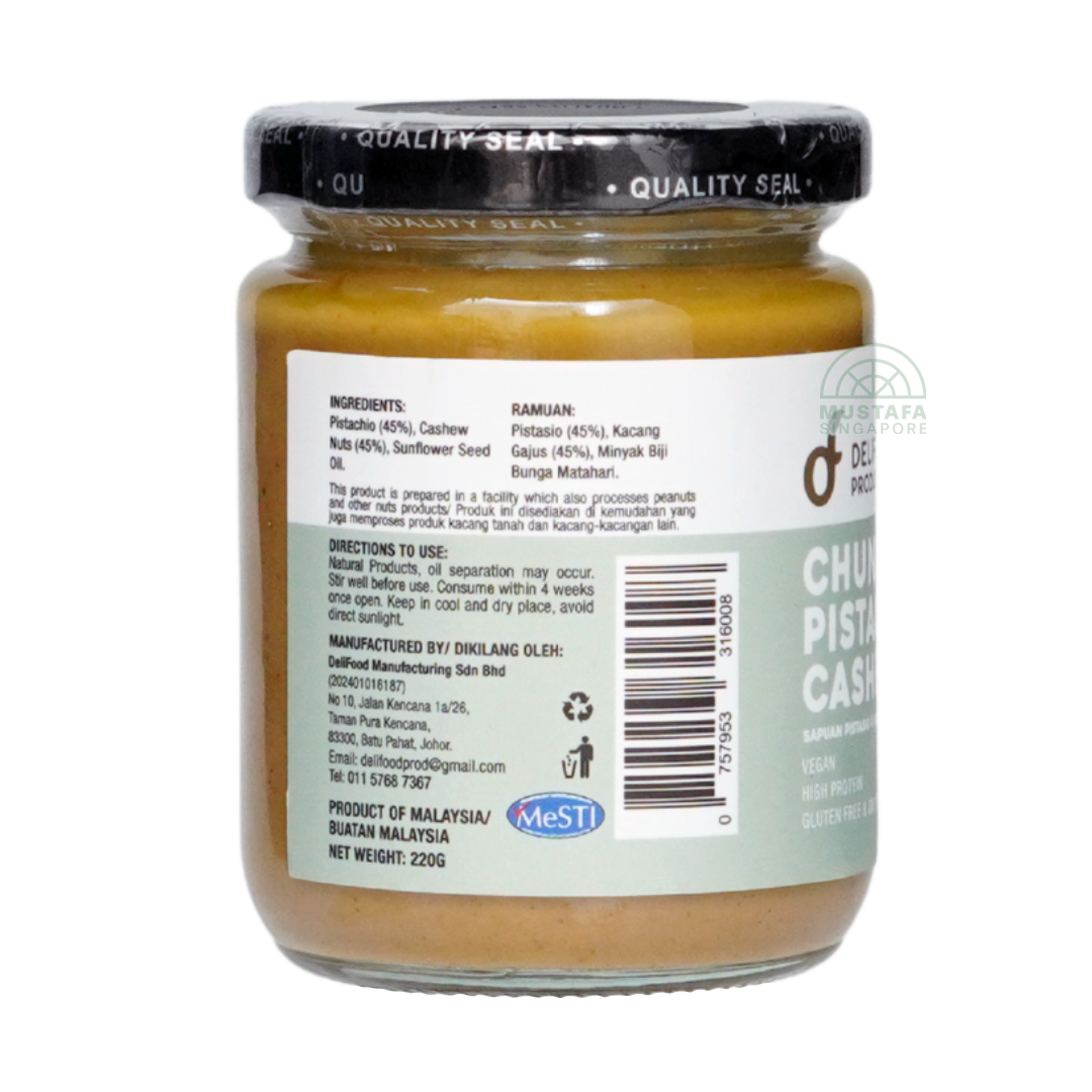 Delifood Chunky Pistachio Cashew 220g
