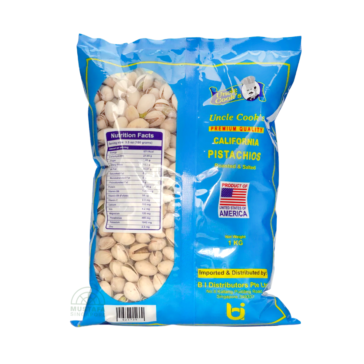 Uncle Cook's Roasted & Salted Pistachio 1kg