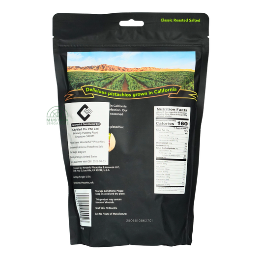 Wonderful Classic Roasted Salted Pistachios 454g