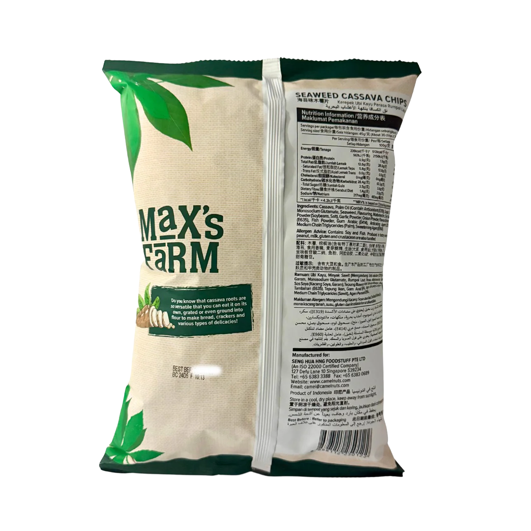 Max's Farm Seaweed Cassava Chips 135g