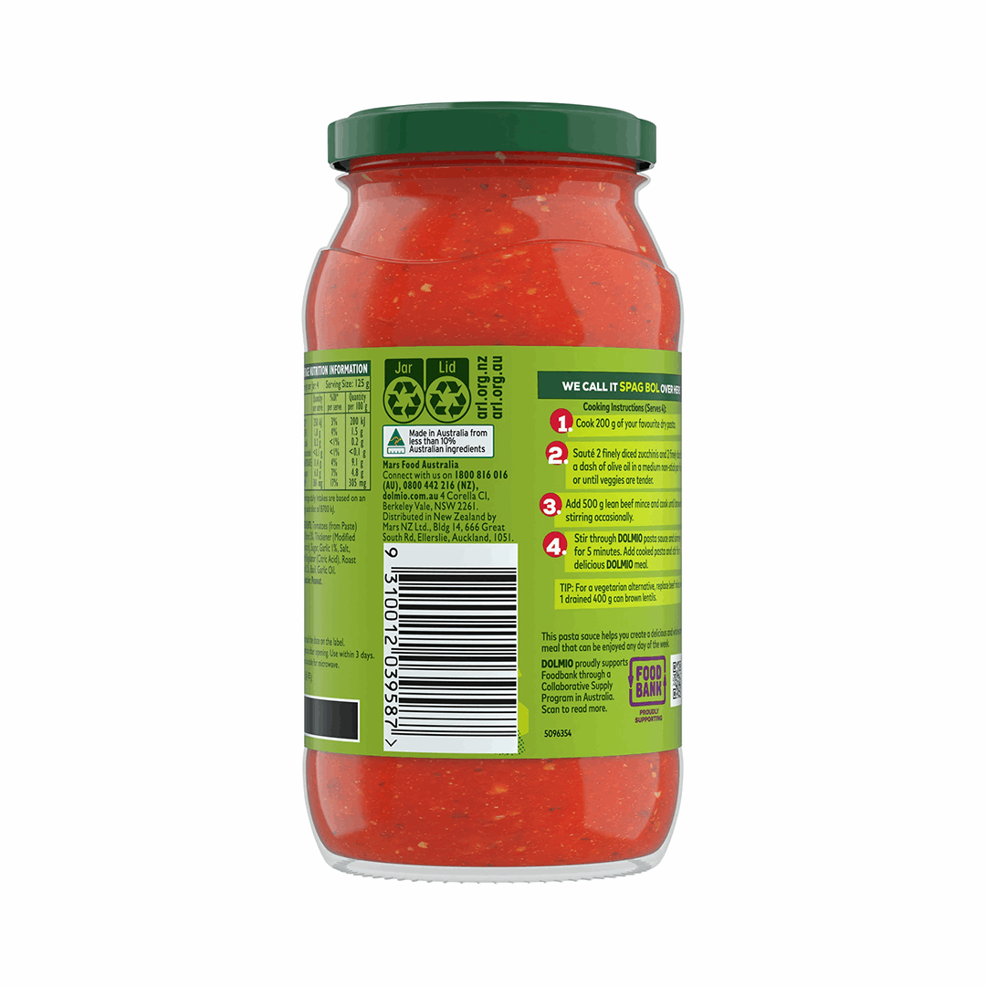 Dolmio Extra Pasta Sauce Tomato, Onion & Roast Garlic 500g
