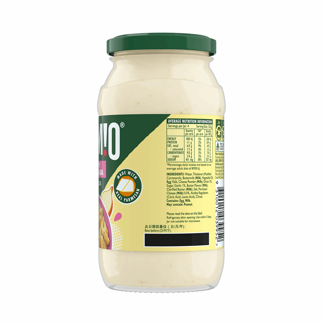 Dolmio Pasta Sauce Creamy Carbonara 490g