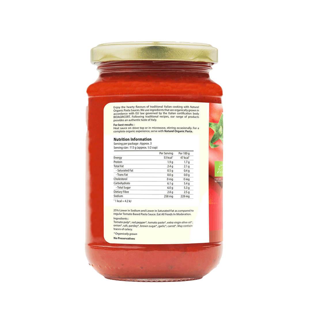 Naturel Organic Peppers Pasta Sauce 340g