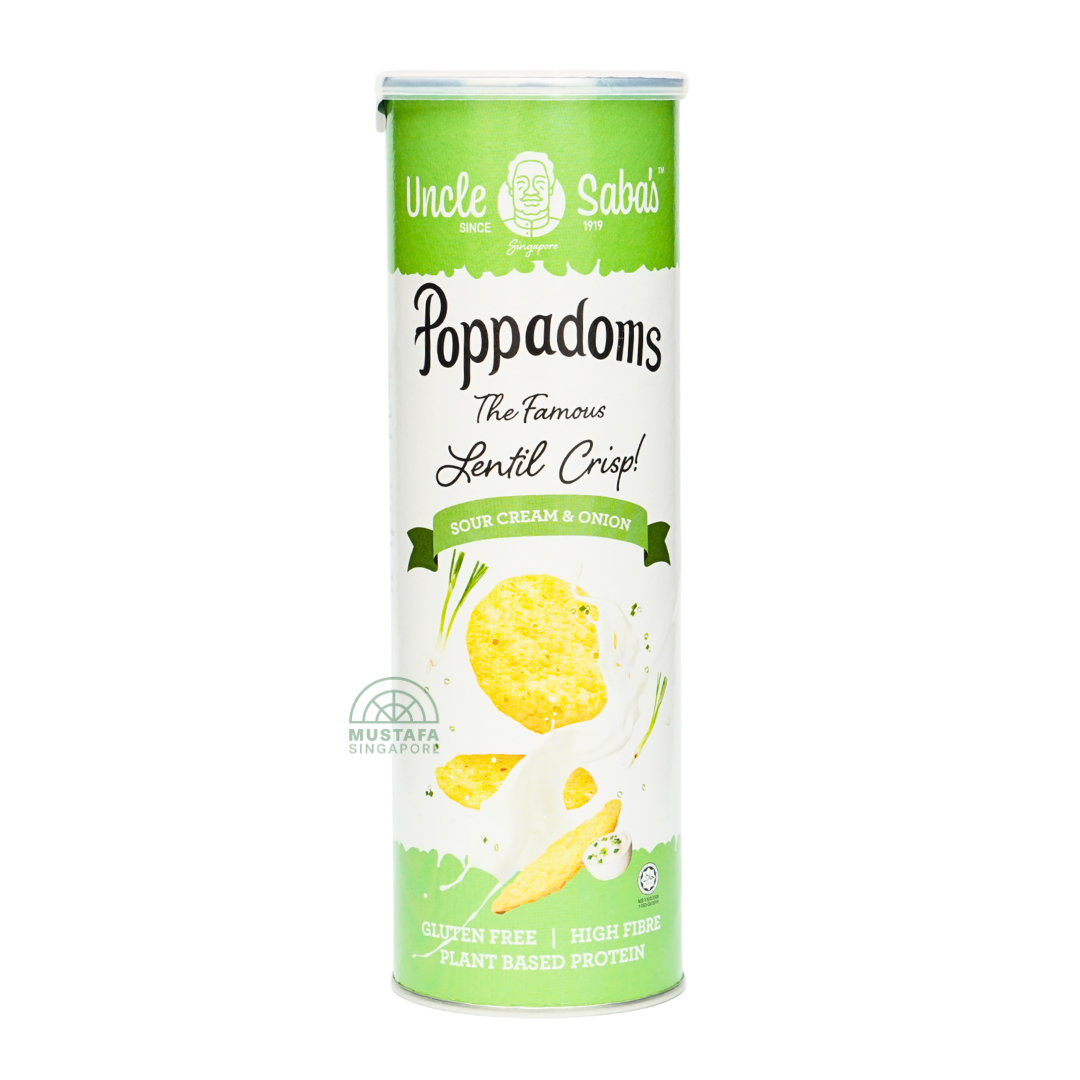 Uncle Saba Poppadoms Sour Cream & Onion 70G