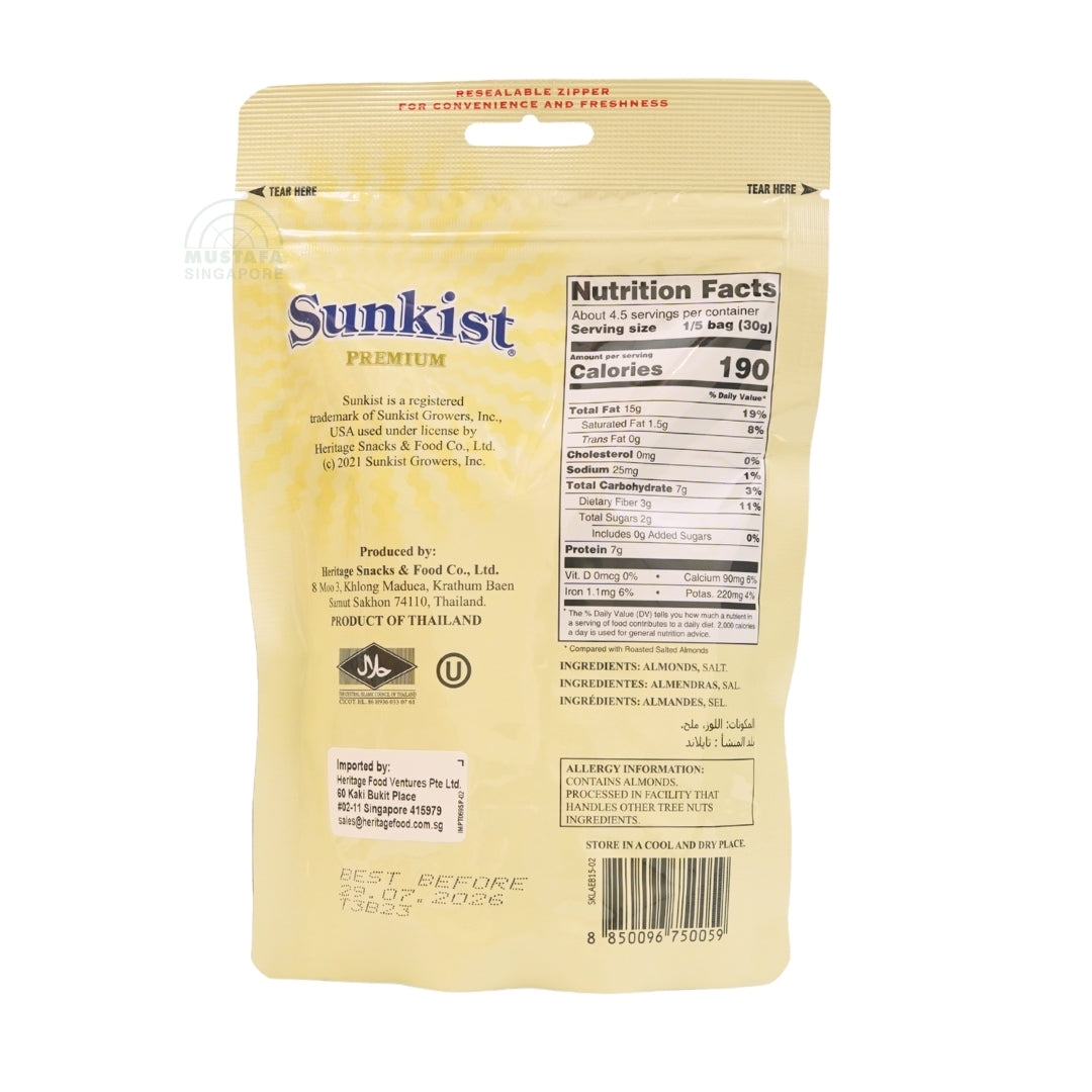 Sunkist Almonds Dry Roasted & Light Salt 140g