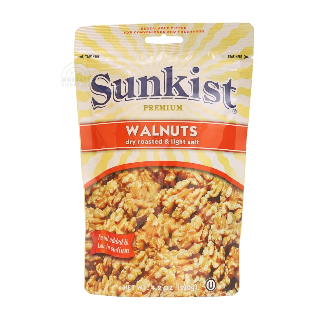 Sunkist Walnuts Dry Roasted & Light Salt - No Oil Added & Low in Sodium 120g