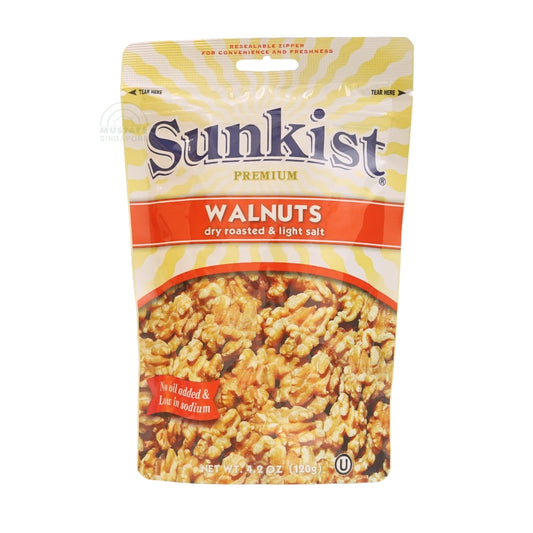 Sunkist Walnuts Dry Roasted & Light Salt - No Oil Added & Low in Sodium 120g