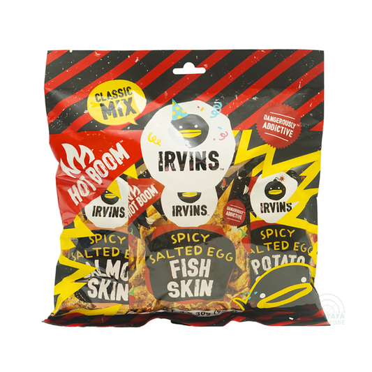 Irvins Classic Mix Hot Boom Spicy Salted Egg Fish Skin 3 x 30g (90g)