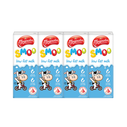 F&N Magnolia Smoo Low Fat Milk Plain 4 x 180ml