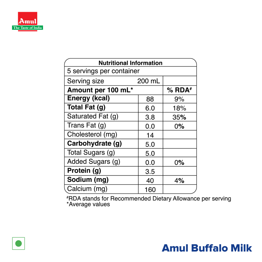 Amul Buffalo Milk 1L