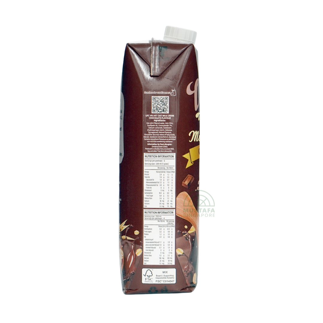 UFC Velvet Oat Milk Drink Chocolate Plant Based Dairy free 1L