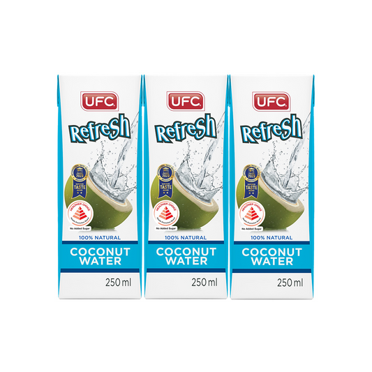 UFC Refresh 100% Natural Coconut Water 3 x 250ml