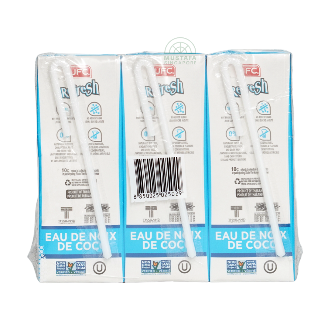 UFC Refresh 100% Natural Coconut Water 3 x 250ml