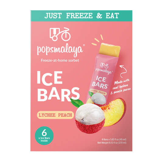 Popsmalaya Ice Bars Lychee Peach 6x45ml