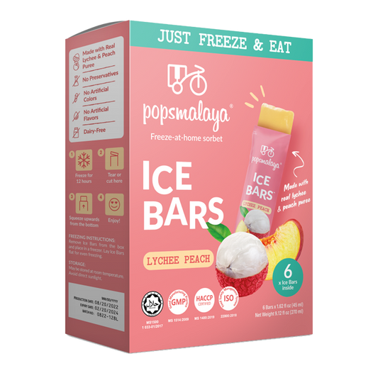 Popsmalaya Ice Bars Lychee Peach 6x45ml