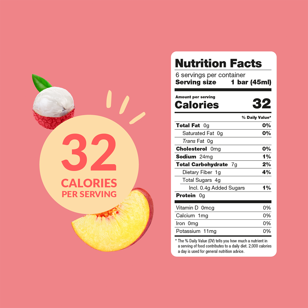 Popsmalaya Ice Bars Lychee Peach 6x45ml