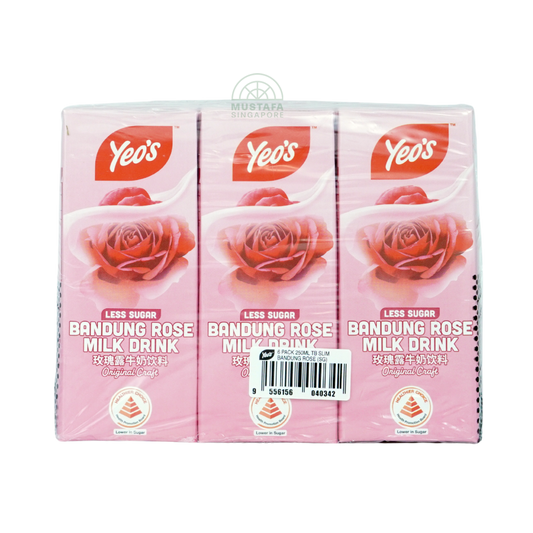 Yeo's Bandung Rose Milk Drink Less Sugar 6 pack 250ml