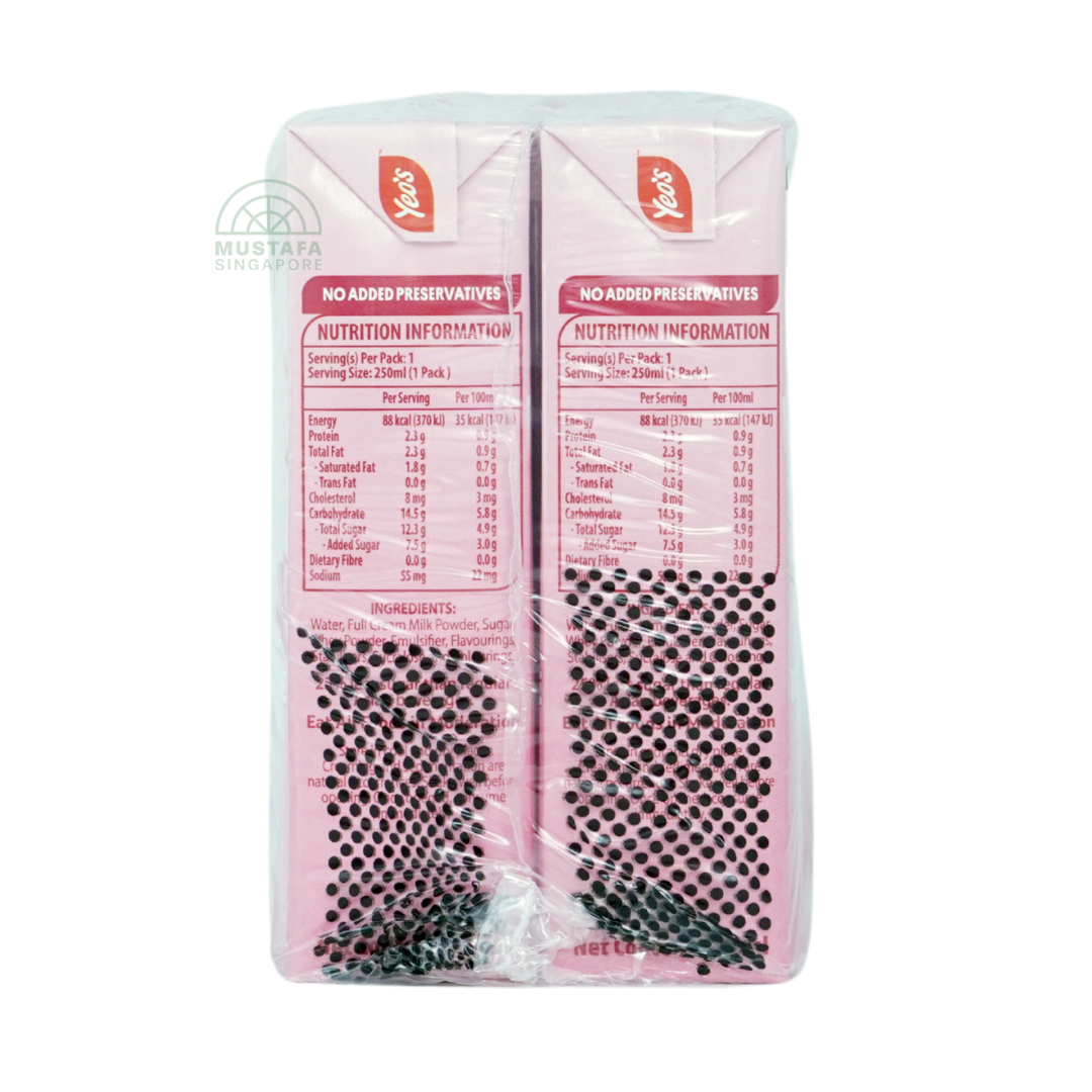 Yeo's Bandung Rose Milk Drink Less Sugar 6 pack 250ml