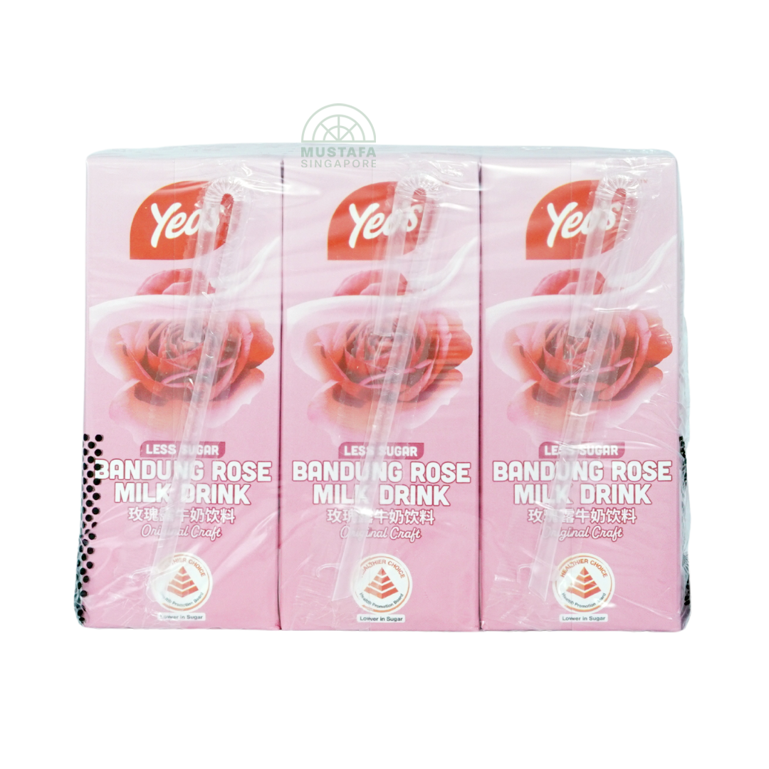 Yeo's Bandung Rose Milk Drink Less Sugar 6 pack 250ml