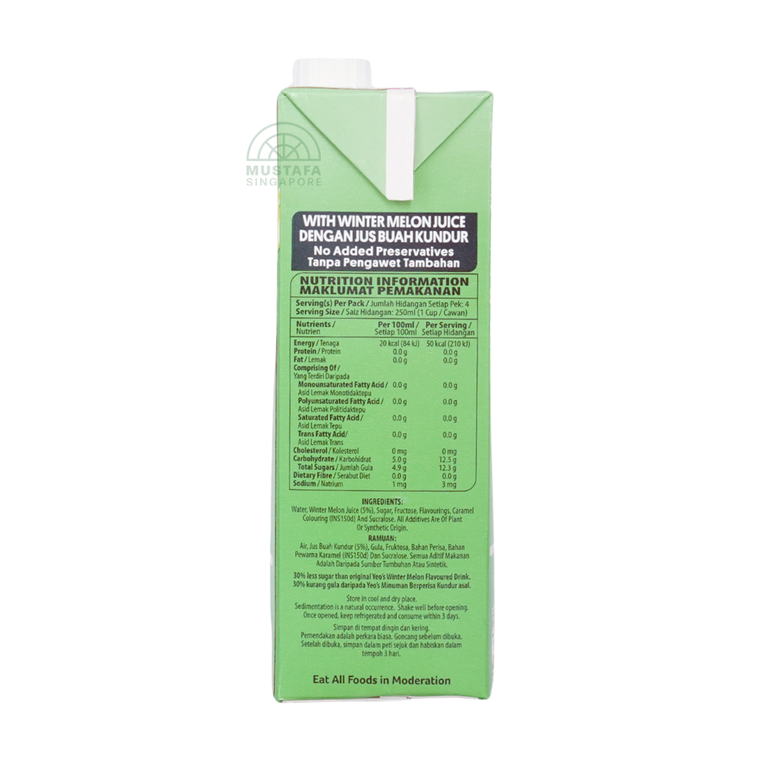 Yeo's Wintermelon Flavoured Drink Less Sugar 1L