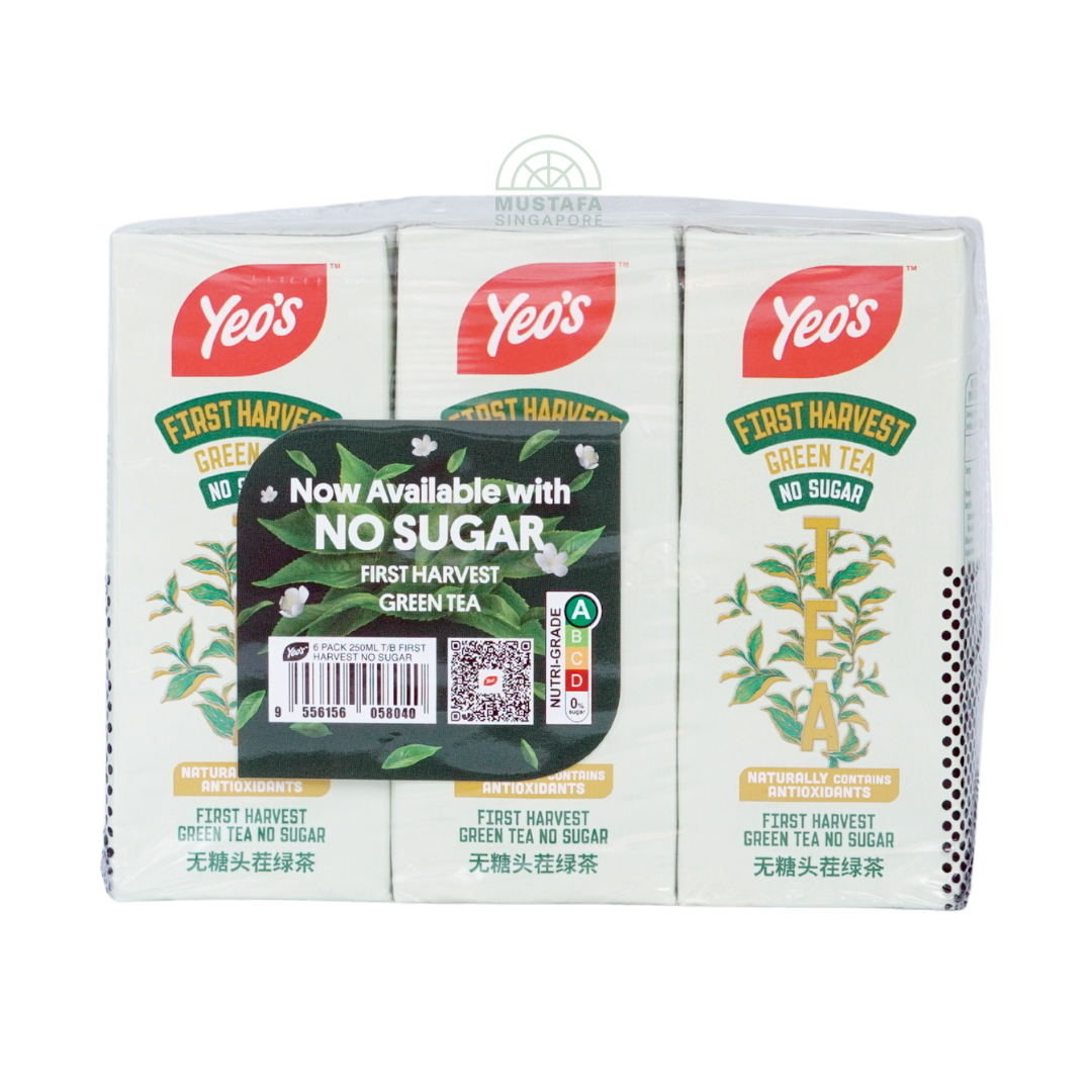Yeo's First Harvest Green Tea Drink No Sugar 6 pack 250ml – ShopMustafa