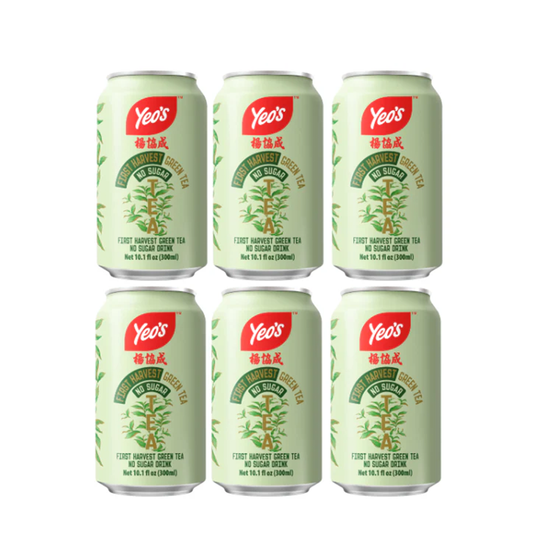 Yeo's First Harvest Green Tea Drink No Sugar 6 cans 300ml