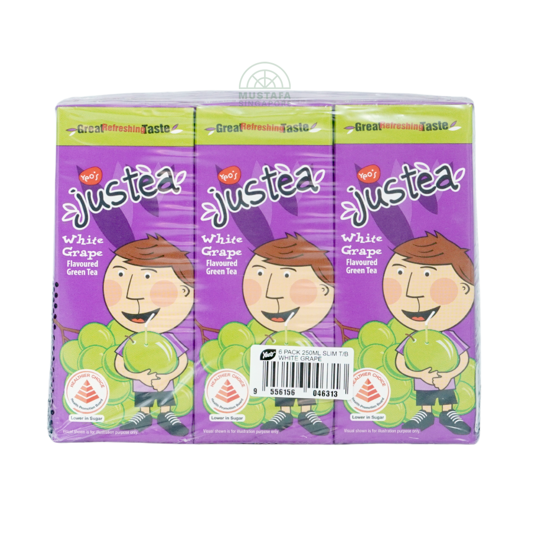 Yeo's Justea White Grape Flavoured Green Tea 6 pack 250ml