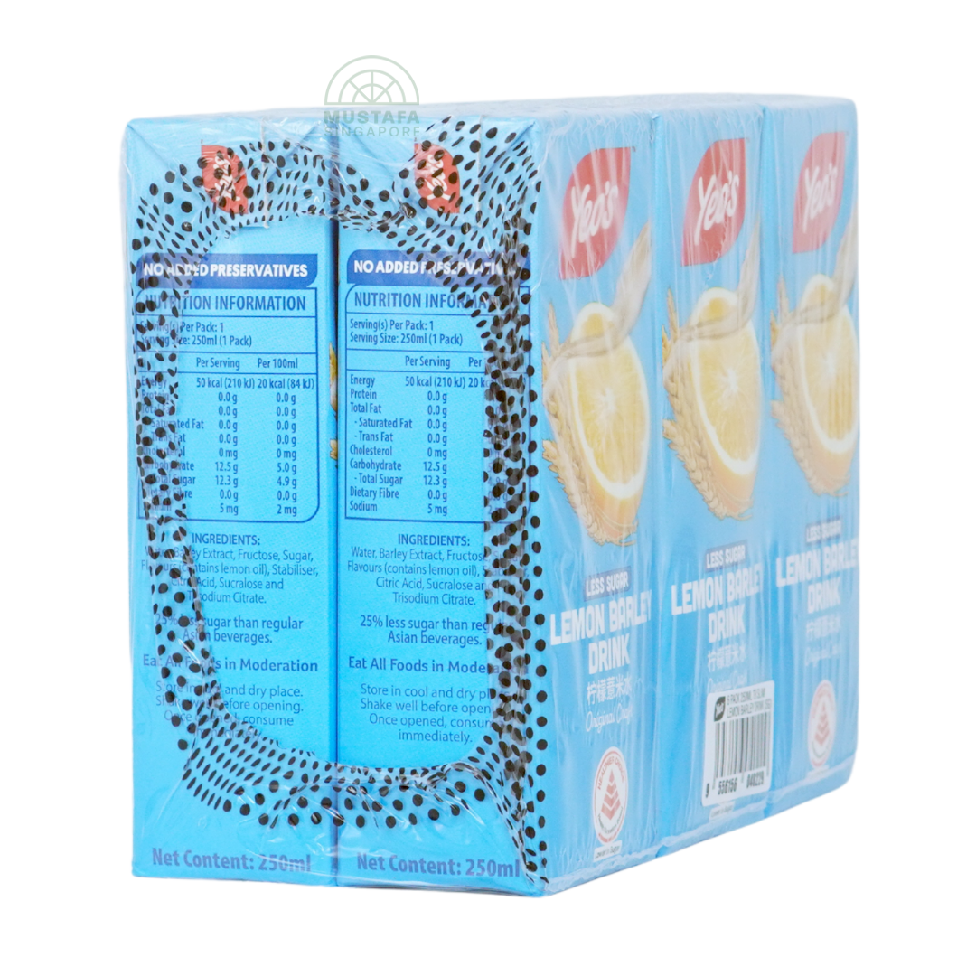 Yeo's Lemon Barley Drink Less Sugar 6 pack 250ml
