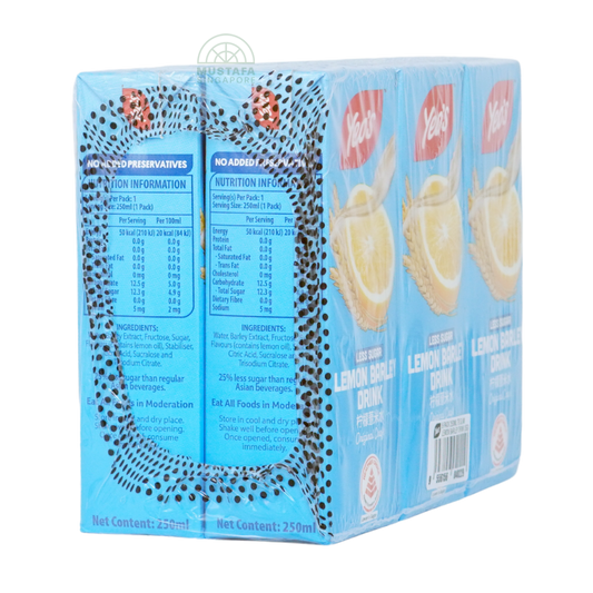 Yeo's Lemon Barley Drink Less Sugar 6 pack 250ml