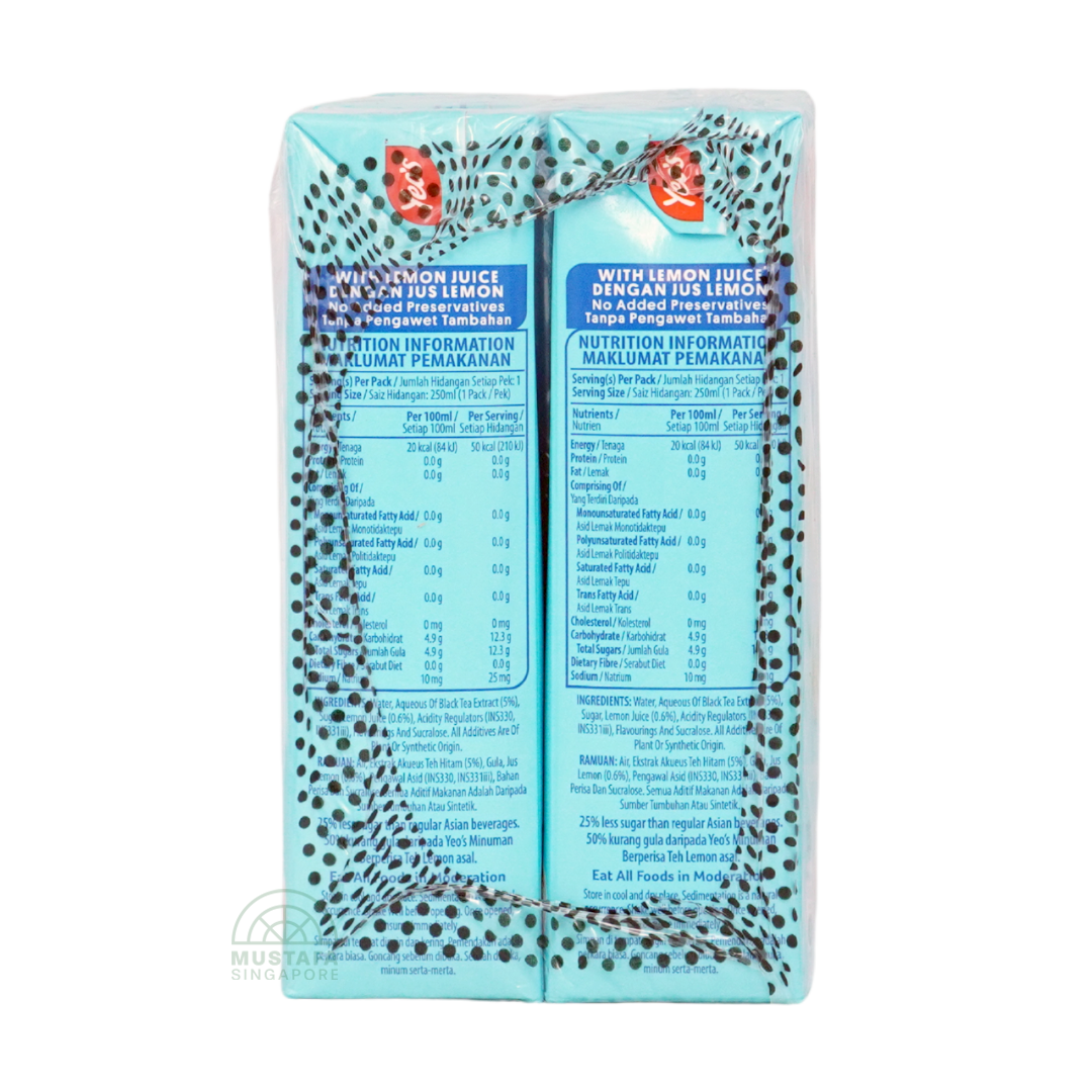Yeo's Lemon Tea Drink Less Sugar 6 pack 250ml