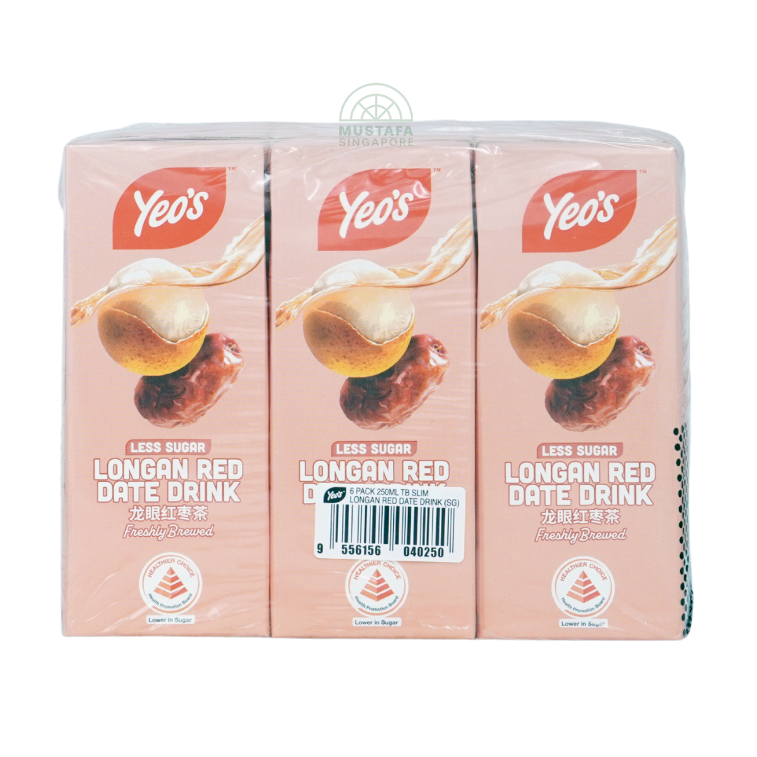 Yeo's Longan Red Date Drink Less Sugar 6 pack 250ml